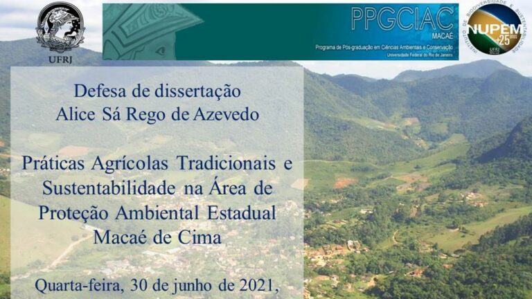 Read more about the article 129ª Defesa de Mestrado do PPG-CiAC: Alice Sá Rego de Azevedo