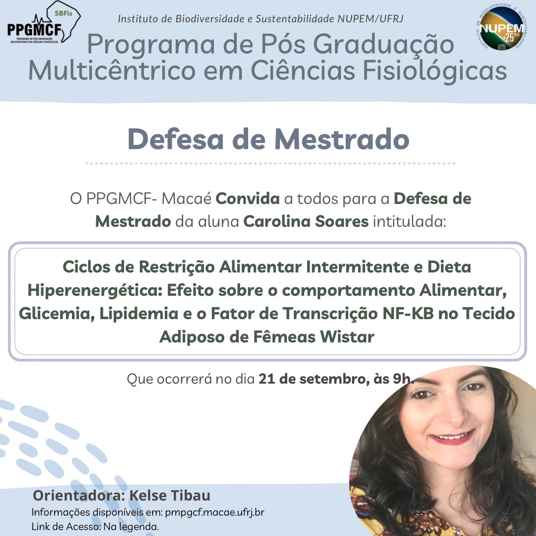 Leia mais sobre o artigo O PPGM-CF convida a todos para a defesa de mestrado da Carolina Soares