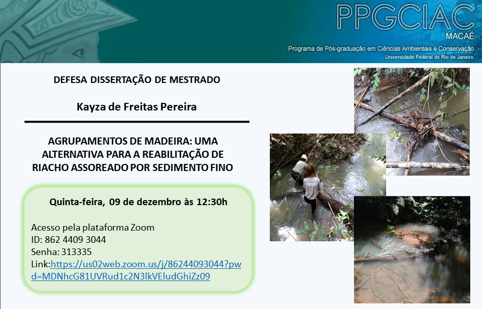 Você está visualizando atualmente 132ª Defesa de Mestrado do PPG-CiAC: Kayza de Freitas Pereira