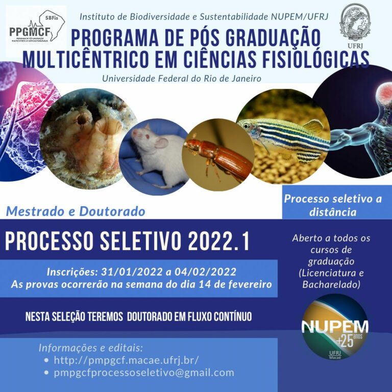 Read more about the article Editais de Seleção de Candidatos para Mestrado e Doutorado Acadêmico em Ciências Fisiológicas
