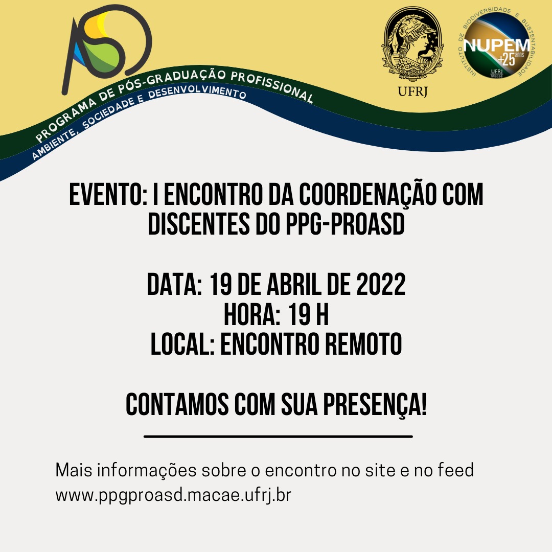 Read more about the article I Encontro da coordenação com discentes do PPG-proASD