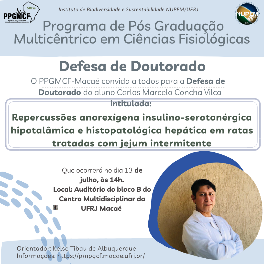 Você está visualizando atualmente O PPGMCF-Macaé convida a todos para a Defesa de Doutorado do aluno Carlos Marcelo Concha Vilca