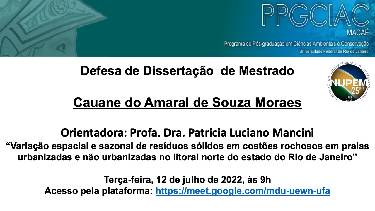 Leia mais sobre o artigo 139ª Defesa de Mestrado do PPG-CiAC:  Cauane do Amaral de Souza Moraes
