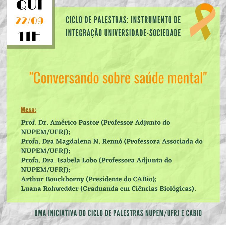 You are currently viewing Ciclo de Palestras NUPEM/UFRJ quinta-feira (22/09/22)