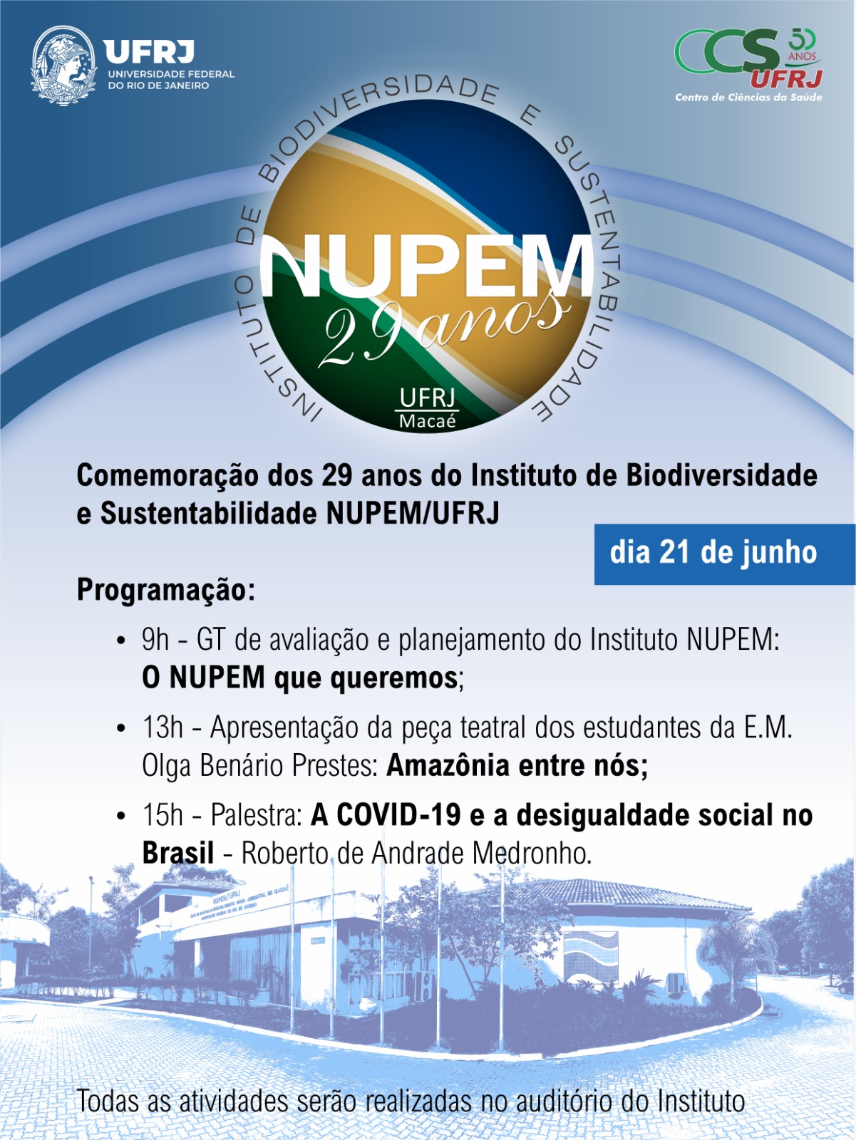 NUPEM/UFRJ forma biólogos e licenciados preparados para os desafios do  futuro – Instituto de Biodiversidade e Sustentabilidade NUPEM/UFRJ