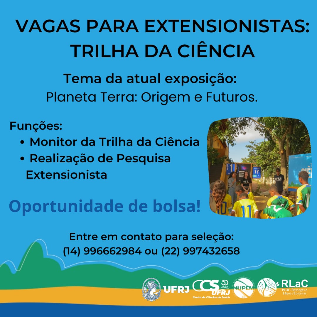 Você está visualizando atualmente TRILHA DA CIÊNCIA ABRE VAGAS PARA EXTENSIONISTAS