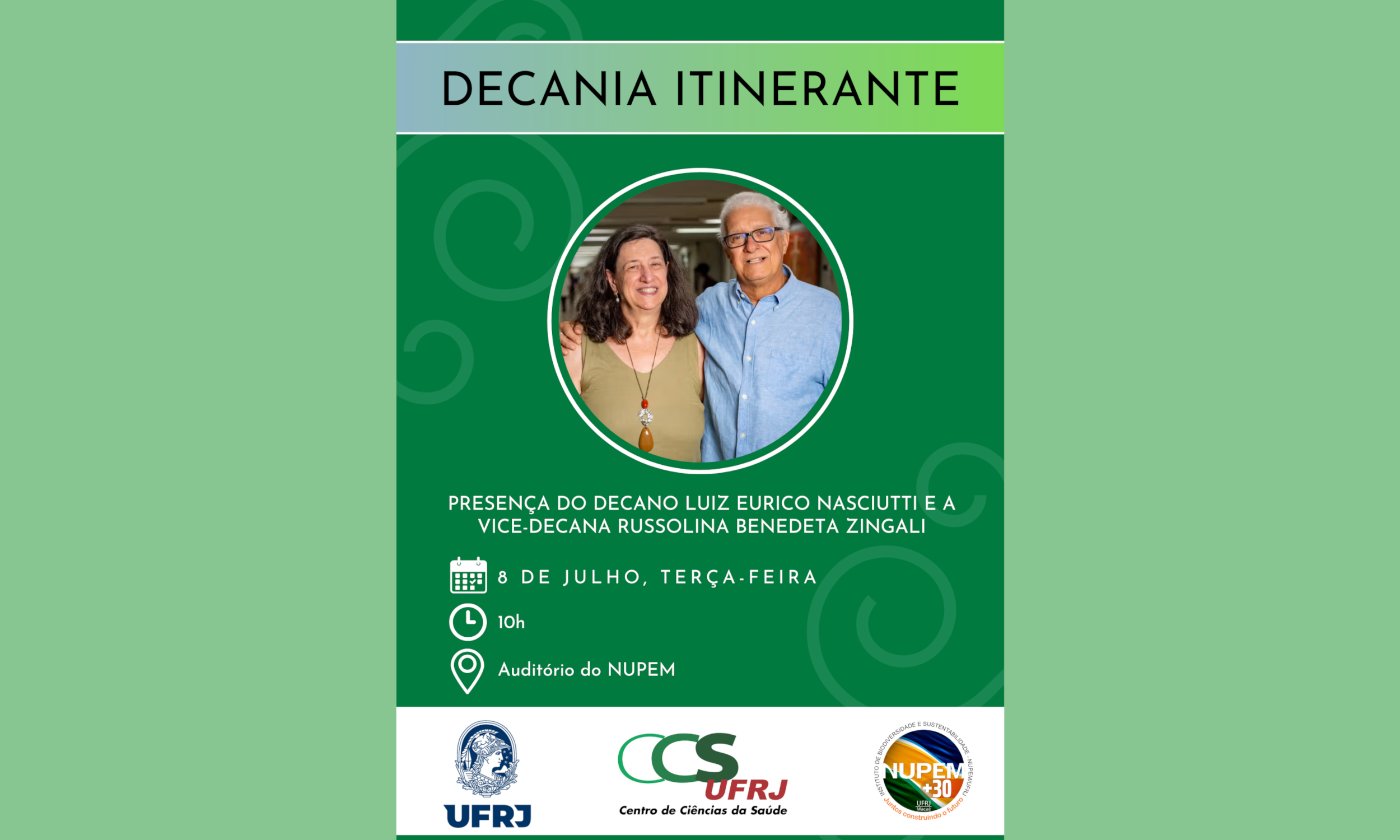 No momento, você está visualizando Decania itinerante dia 8 de julho