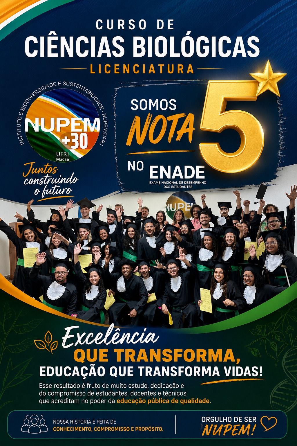 Curso de Ciências Biológicas é Nota 5 no ENADE